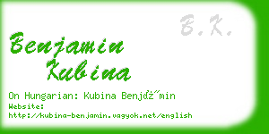 benjamin kubina business card